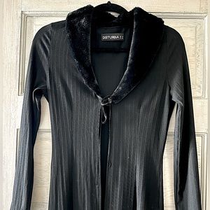 Disturbia Long Black Duster, size 2